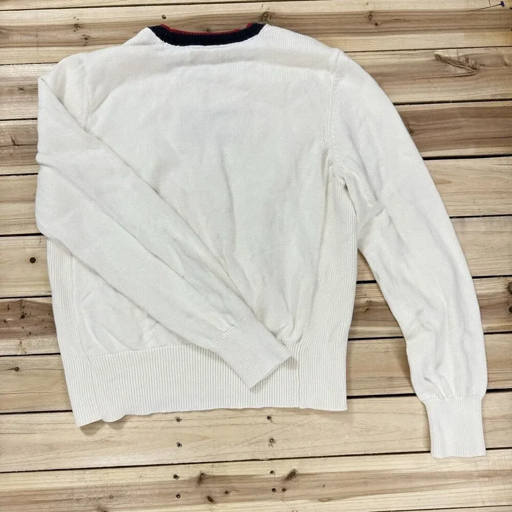 Vintage Tommy Hilfiger Knit Y2K Logo‎ Sweater XL Crewneck 2000s Preppy Academia - Picture 3 of 9